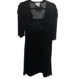 Vintage Stenay beaded floral appliqué dress and shrug